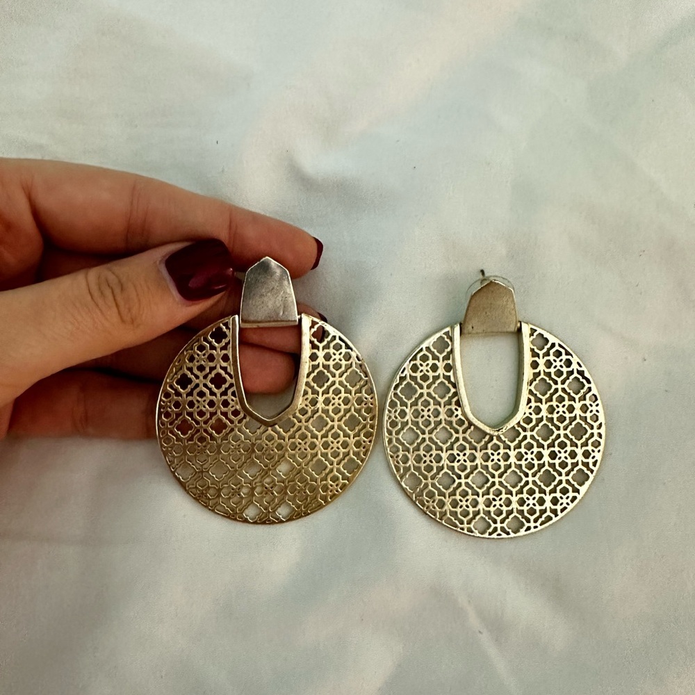 Kendra Scott Gold Filigree Earrings LARGE